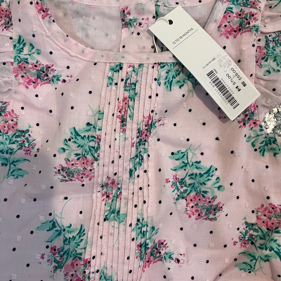 Janie and Jack Swiss Dot Floral Jumpsuit - Picture 6 of 7